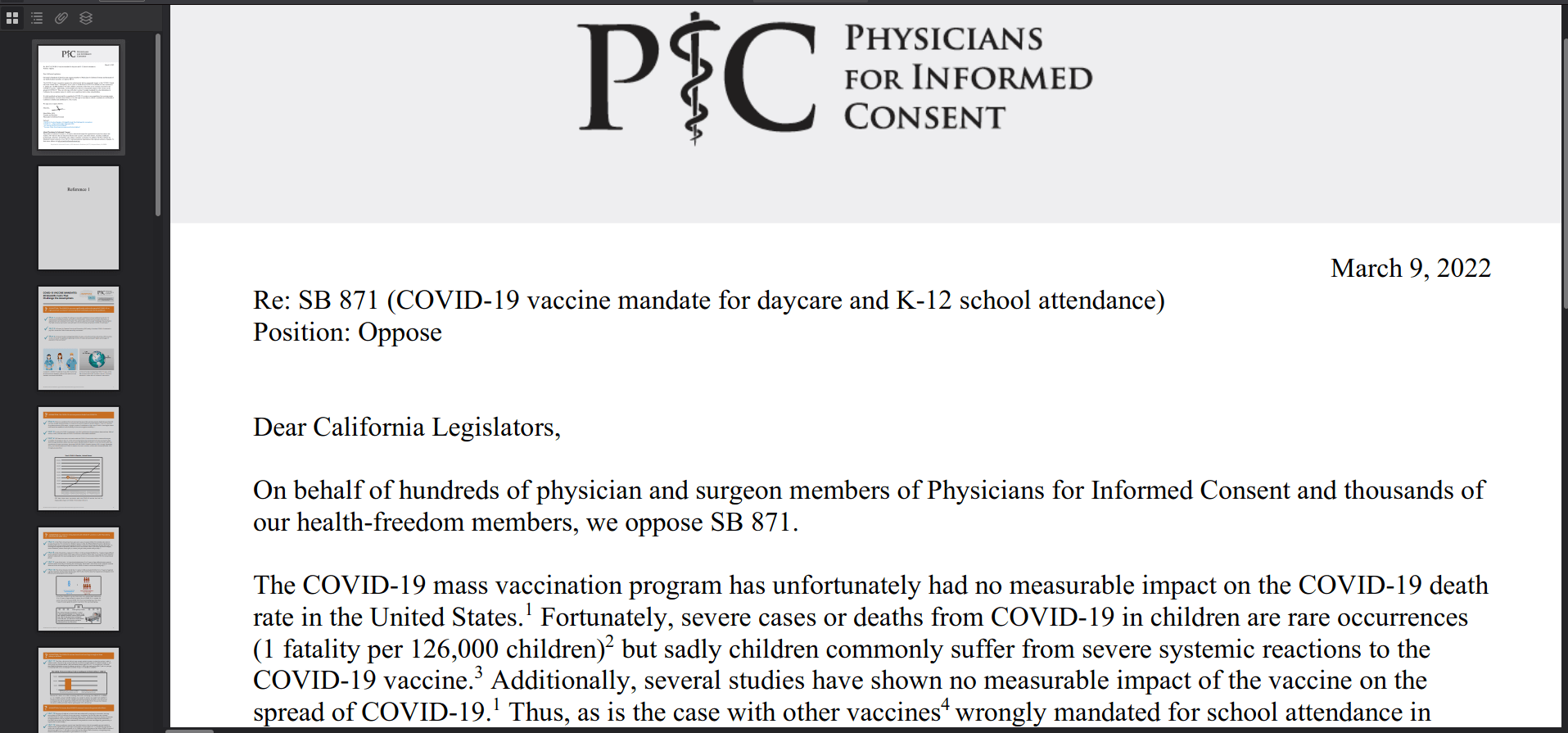 Informed Consent Matters - Oppose SB871